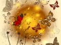 Creative flower  shiny background with butterflies