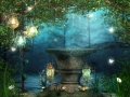 Ołtarz w lesie z magicznymi lampionami