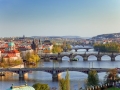 View on Prague Bridges at sunset