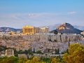 View on Acropolis at sunset