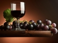 uva con bicchiere di vino