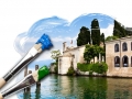 Gemälde eines historischen Gebäudes am Gardasee