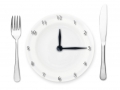 Plate - clock with fork and knife