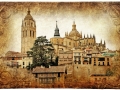 Segovia - medieval city of Spain - retro styled picture